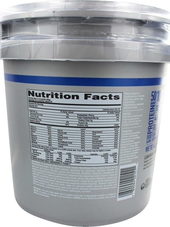 Isopure Zero Carb Whey Protein Isolate, Creamy Vanilla, 25g Protein, 7.5 lbs - Keto & Gluten-Free