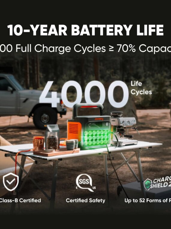 Jackery Explorer 1000 v2 Portable Power Station, 1500W AC Output, 4000-Cycle Battery, Fast 1-Hour Charging, Lightweight 23.8 lbs, Smart App Control