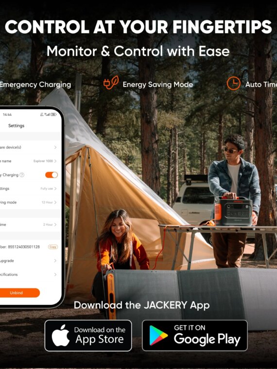 Jackery Explorer 1000 v2 Portable Power Station, 1500W AC Output, 4000-Cycle Battery, Fast 1-Hour Charging, Lightweight 23.8 lbs, Smart App Control