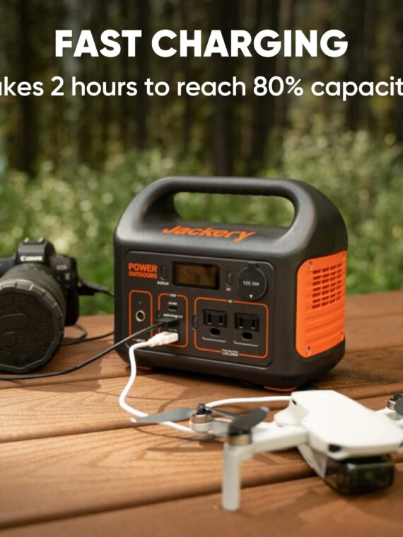 Jackery Explorer 300 Portable Power Station, 293Wh, Fast Recharge, 2 AC Outlets, 60W USB-C, Solar Compatible