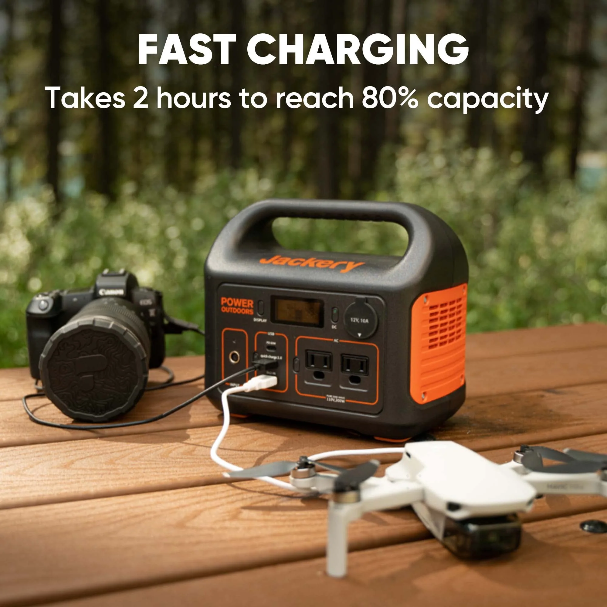 Jackery Explorer 300 Portable Power Station, 293Wh, Fast Recharge, 2 AC Outlets, 60W USB-C, Solar Compatible