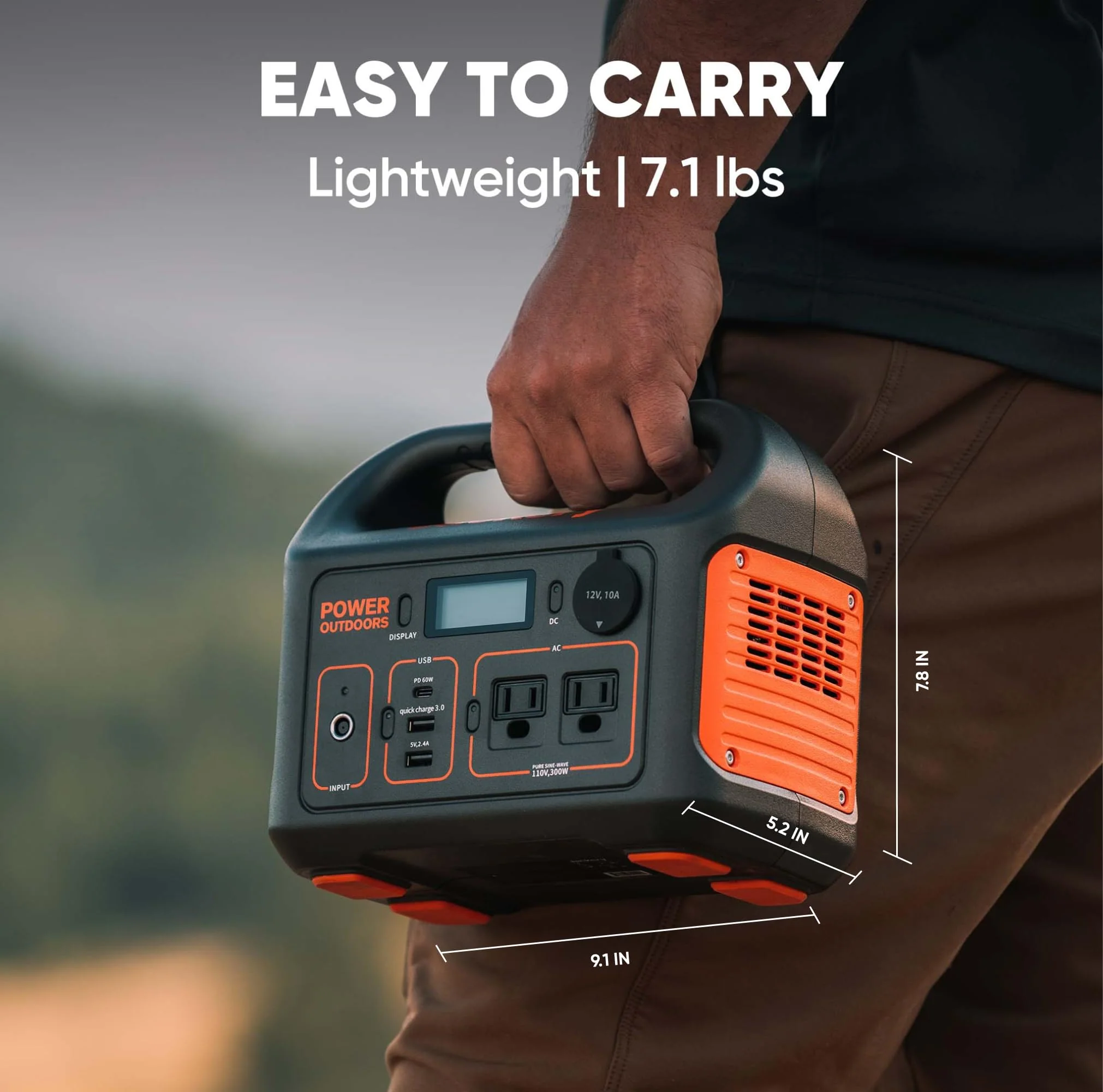 Jackery Explorer 300 Portable Power Station, 293Wh, Fast Recharge, 2 AC Outlets, 60W USB-C, Solar Compatible
