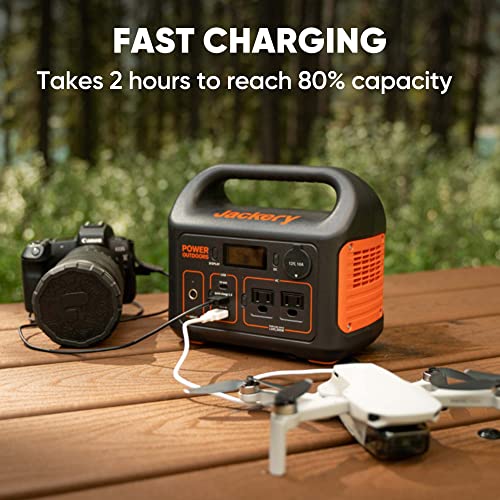 Jackery Explorer 300 Portable Power Station, 293Wh Lithium Battery, 300W Output, Dual AC Outlets, USB-C Fast Charging, Solar-Compatible
