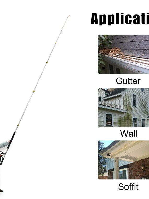 JANZ 24 FT Pressure Washer Telescoping Wand, Adjustable Aluminum Extension with 7 Nozzles, 4000 PSI Compatible
