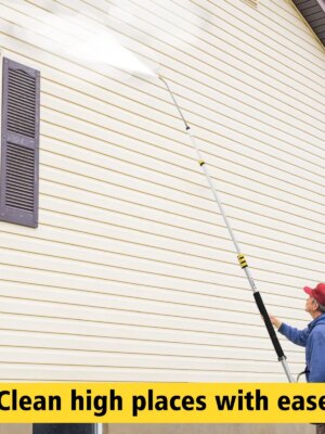 JANZ 24 FT Pressure Washer Telescoping Wand, Adjustable Aluminum Extension with 7 Nozzles, 4000 PSI Compatible