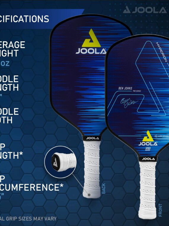 JOOLA Ben Johns Hyperion Hybrid Pickleball Paddle, CAS Surface, 16mm Core, Anti-Slip Grip