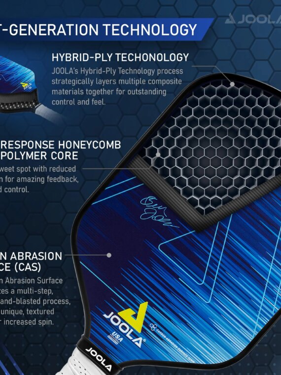 JOOLA Ben Johns Hyperion Hybrid Pickleball Paddle, CAS Surface, 16mm Core, Anti-Slip Grip