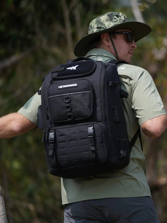 KastKing Karryall Fishing Tackle Backpack, Water-Resistant, 14 Pockets, 40L, with Rod Holders, Ideal for Outdoor Activities