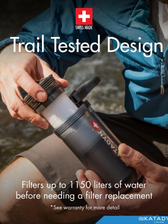 Katadyn Hiker Pro Hand Pump Water Filter - Lightweight, Fast Flow, Easy Clean, 0.2-Micron Filtration for Hiking & Camping