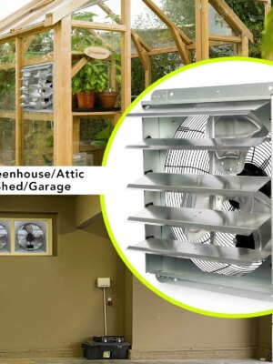 KEN BROWN 20″ Shutter Exhaust Fan, Corrosion Resistant, Automatic Shutters, Easy Install, Superior Airflow for Home & Industrial Use