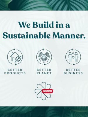 Keter Kentwood 92 Gallon Resin Deck Box – Durable Outdoor Storage & Bench Seat, Lockable Lid