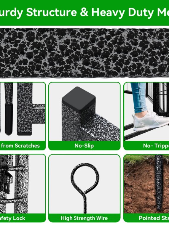 Kfvigoho Extra Wide 12-Panel Dog Playpen, Anti-Rust Metal, Indoor/Outdoor, Portable & Expandable