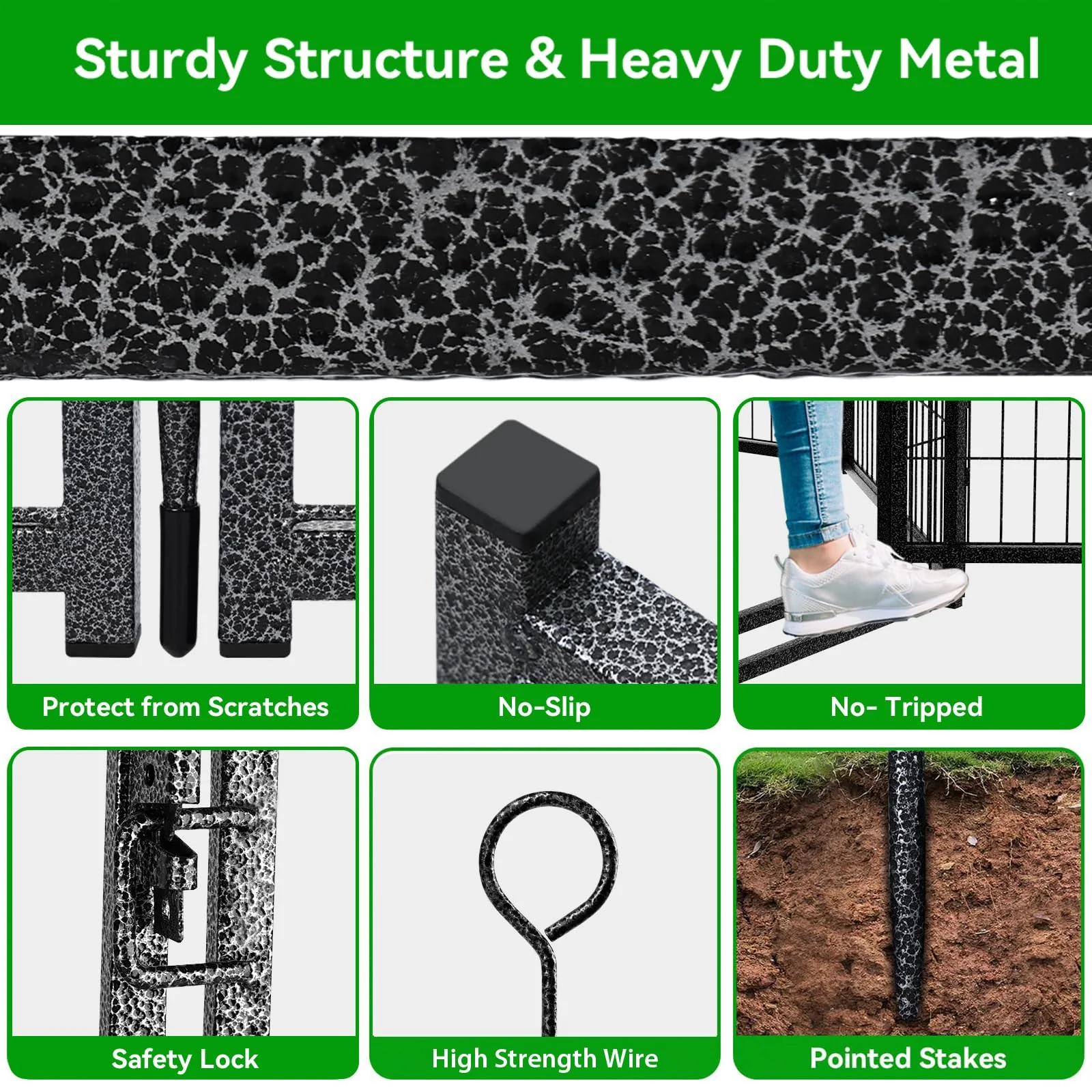 Kfvigoho Extra Wide 12-Panel Dog Playpen, Anti-Rust Metal, Indoor/Outdoor, Portable & Expandable