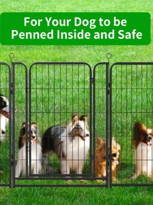 Kfvigoho Extra Wide 12-Panel Dog Playpen, Anti-Rust Metal, Indoor/Outdoor, Portable & Expandable
