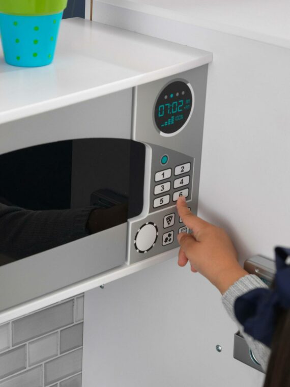 KidKraft Large Wooden Play Kitchen, Lights & Sounds, Icemaker, Phone, White