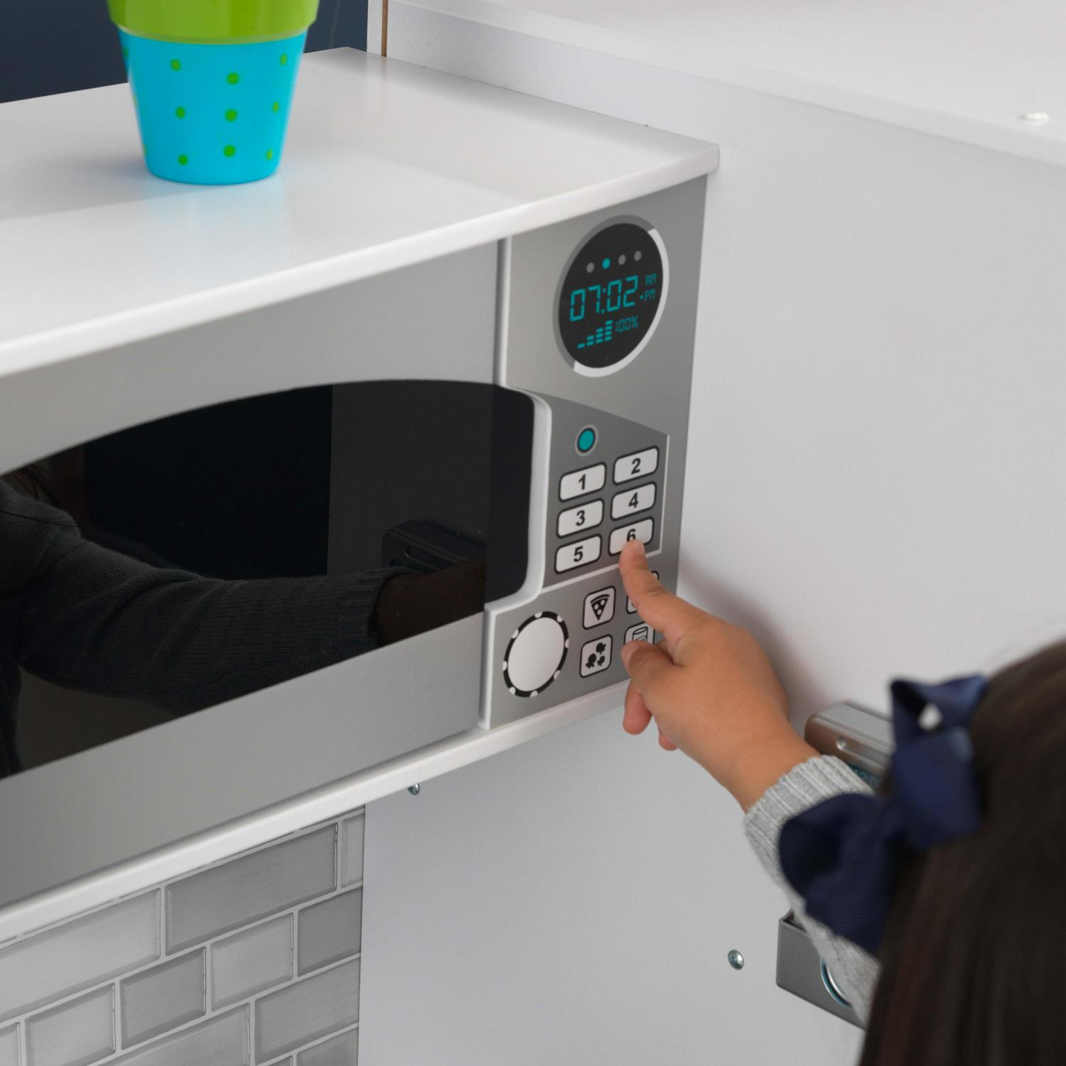 KidKraft Large Wooden Play Kitchen, Lights & Sounds, Icemaker, Phone, White