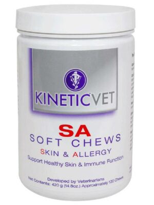 Kinetic Vet SA Skin & Allergy Soft Chews for Dogs, 120 Count - Quercetin & Flaxseed Oil Formula