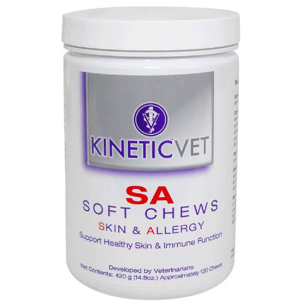 Kinetic Vet SA Skin & Allergy Soft Chews for Dogs, 120 Count - Quercetin & Flaxseed Oil Formula