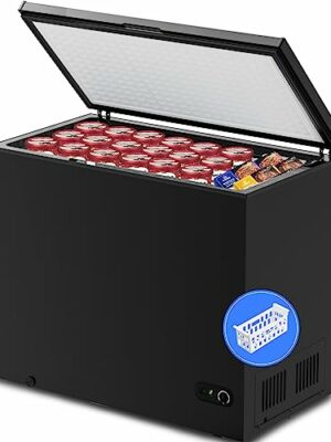 Kismile 7.0 Cubic Feet Chest Freezer, Adjustable Thermostat, Energy Efficient, Quiet Operation, with Removable Basket