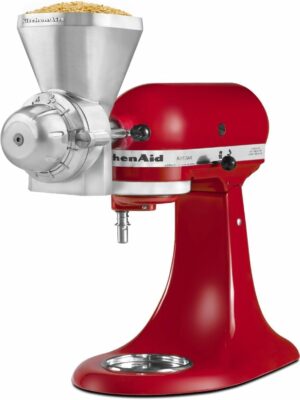 KitchenAid Grain Mill Attachment for Stand Mixers, Adjustable 12 Levels, All Metal, Includes Cleaning Brush