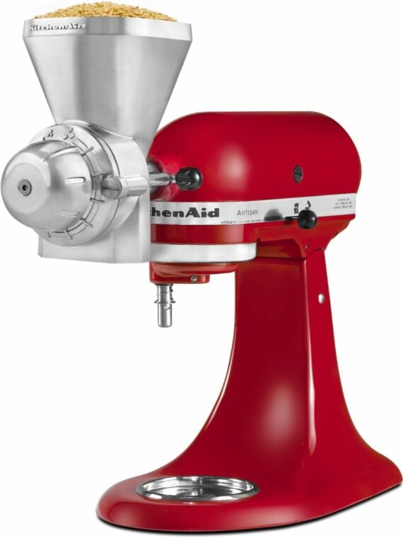 KitchenAid Grain Mill Attachment for Stand Mixers, Adjustable 12 Levels, All Metal, Includes Cleaning Brush