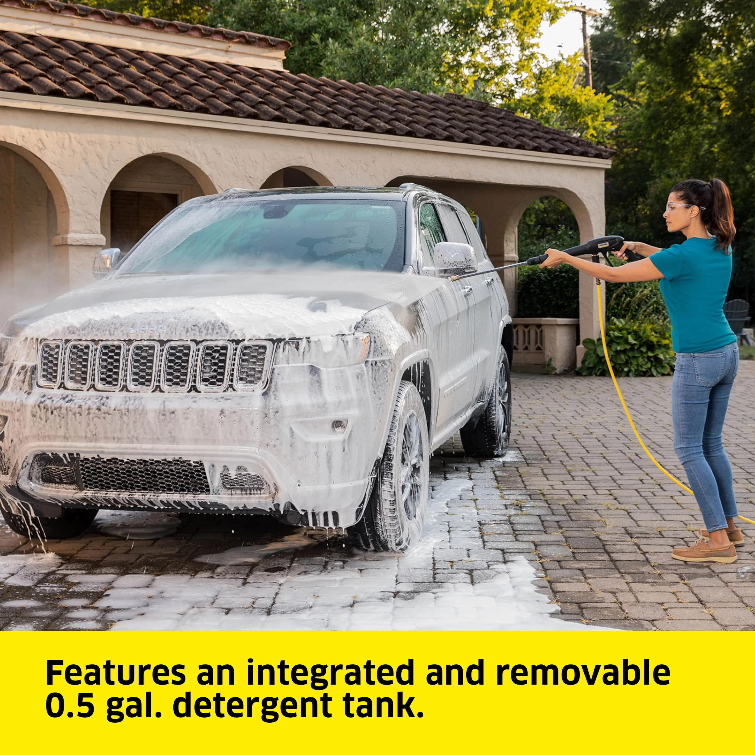 Kärcher Max 2250 PSI Electric Pressure Washer with Quick-Connect Wand, 3 Nozzles, and Onboard Detergent Tank