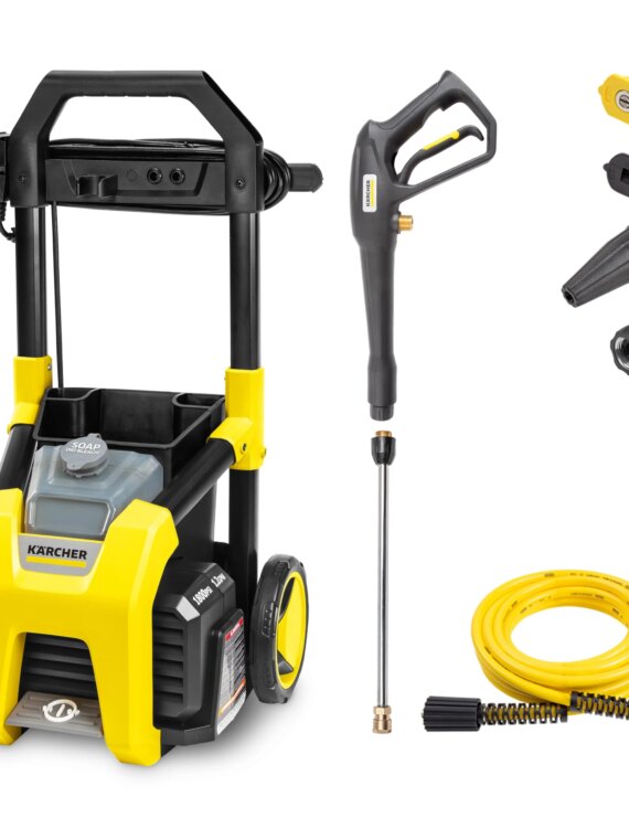 Kärcher Max 2250 PSI Electric Pressure Washer with Quick-Connect Wand, 3 Nozzles, and Onboard Detergent Tank