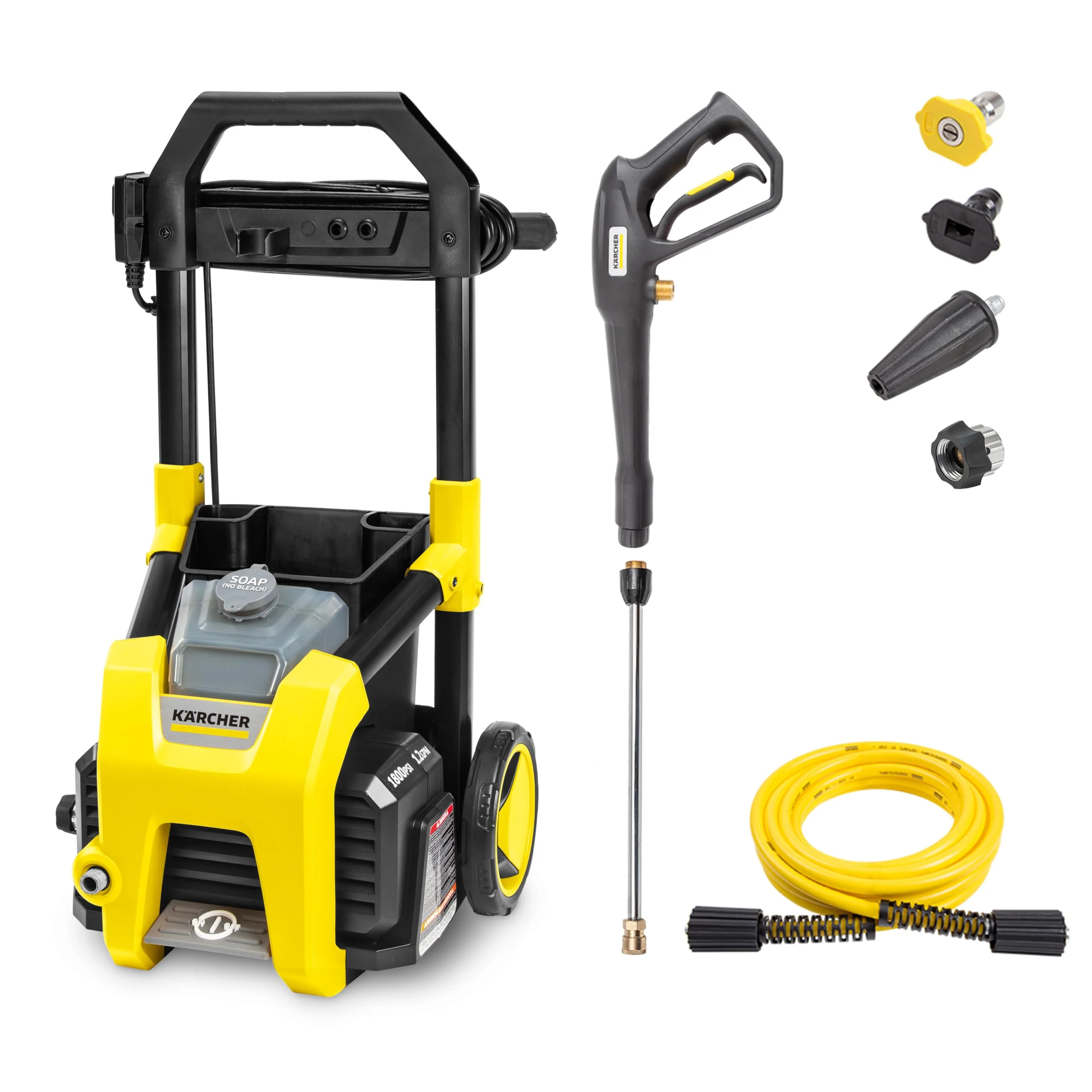 Kärcher Max 2250 PSI Electric Pressure Washer with Quick-Connect Wand, 3 Nozzles, and Onboard Detergent Tank