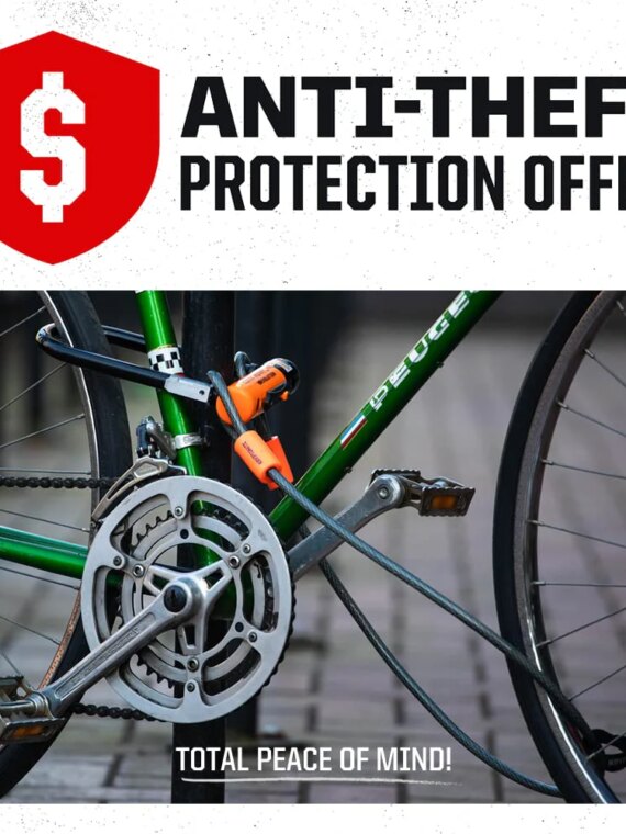 Kryptonite Evolution Mini-7 U-Lock with 4' Cable, 13mm Hardened Steel, Anti-Theft Protection