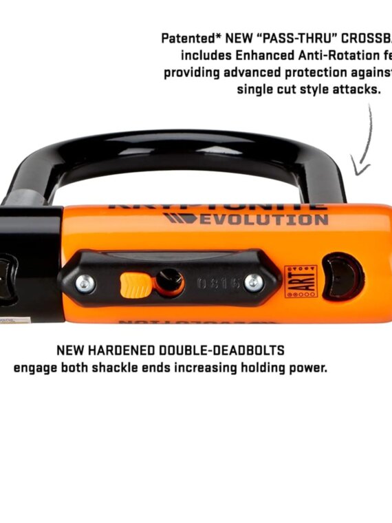 Kryptonite Evolution Mini-7 U-Lock with 4' Cable, 13mm Hardened Steel, Anti-Theft Protection