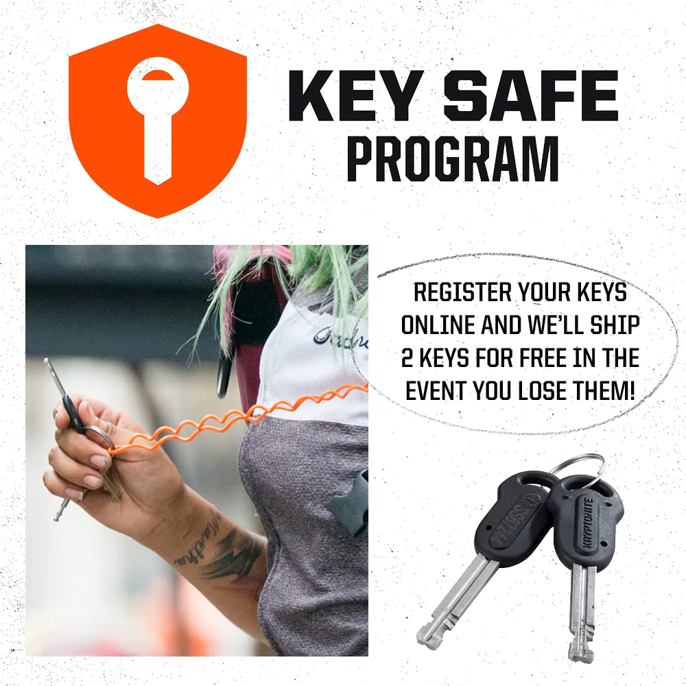 Kryptonite Evolution Mini-7 U-Lock with 4' Cable, 13mm Hardened Steel, Anti-Theft Protection