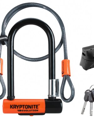 Kryptonite Evolution Mini-7 U-Lock with 4' Cable, 13mm Hardened Steel, Anti-Theft Protection