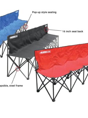 Kwik Goal 6-Seat Collapsible Sideline Bench with Carrying Bag