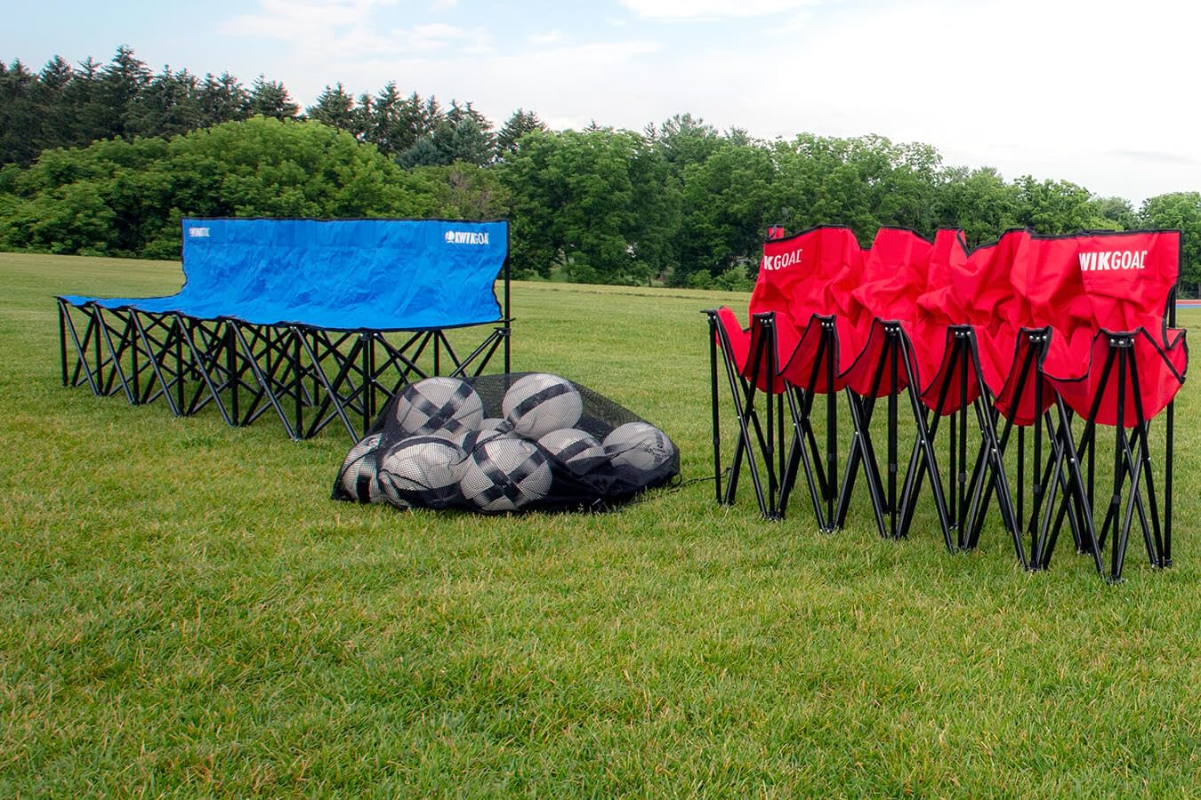 Kwik Goal 6-Seat Collapsible Sideline Bench with Carrying Bag
