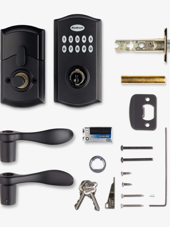 Kwikset SmartCode 955 Keyless Keypad Door Lock with Handle, Auto Lock, SmartKey Security, Easy Install