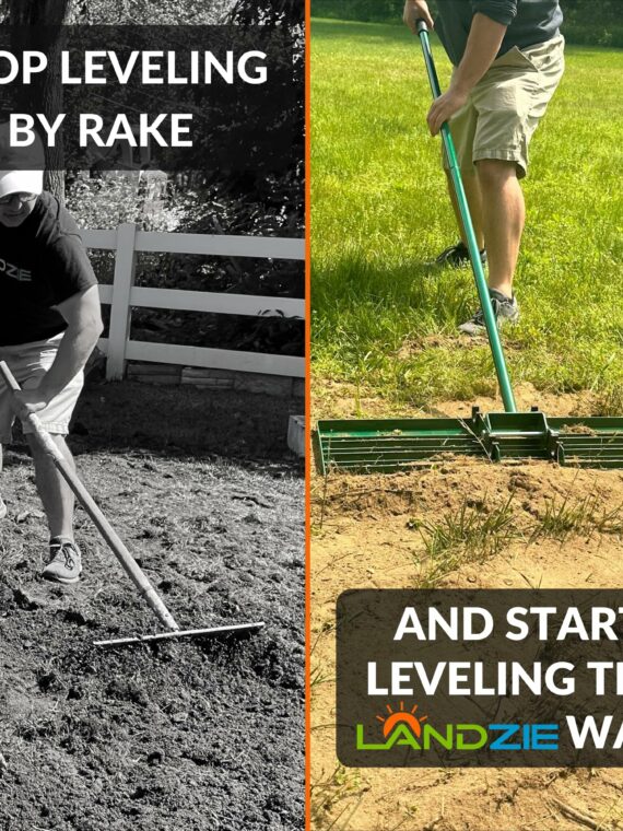 Landzie 36" Steel Lawn Leveling Rake - Durable, Efficient, Easy Assembly