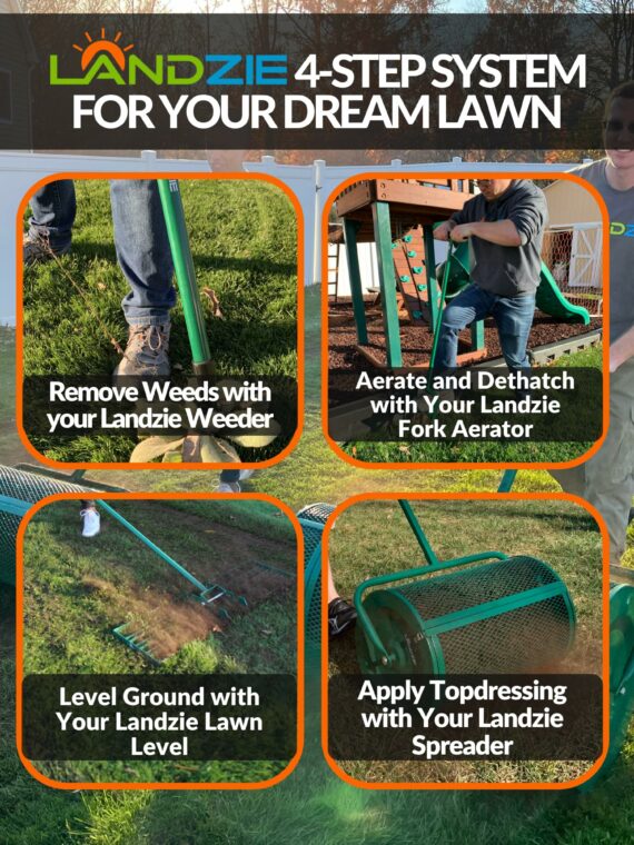 Landzie 36" Steel Lawn Leveling Rake - Durable, Efficient, Easy Assembly