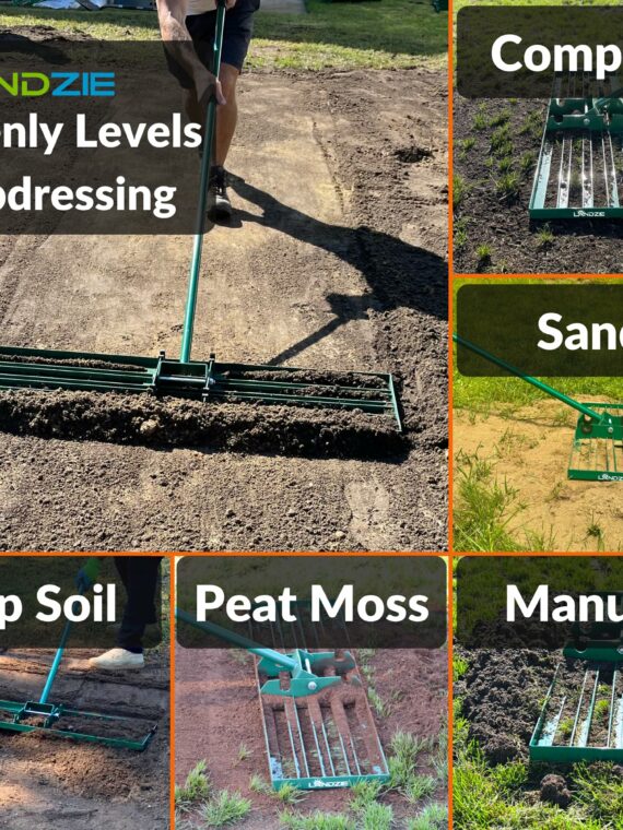 Landzie 36" Steel Lawn Leveling Rake - Durable, Efficient, Easy Assembly