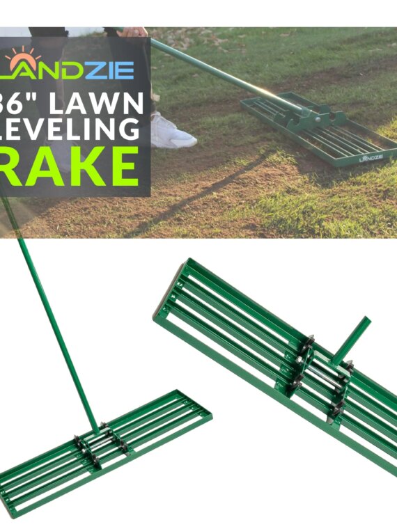 Landzie 36" Steel Lawn Leveling Rake - Durable, Efficient, Easy Assembly