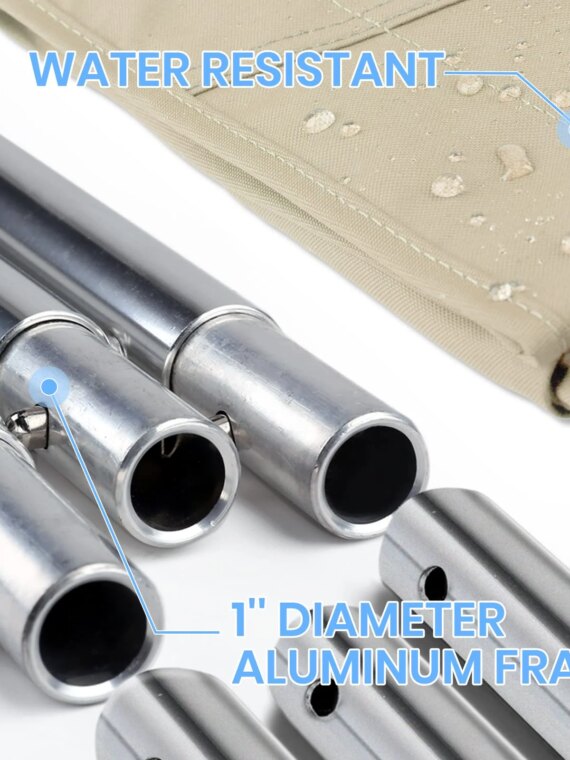 Leader Accessories Bimini Top Boat Cover, 3 Bow, Sand, 6'L x 46"H x 79"-84"W, Marine-Grade Canvas