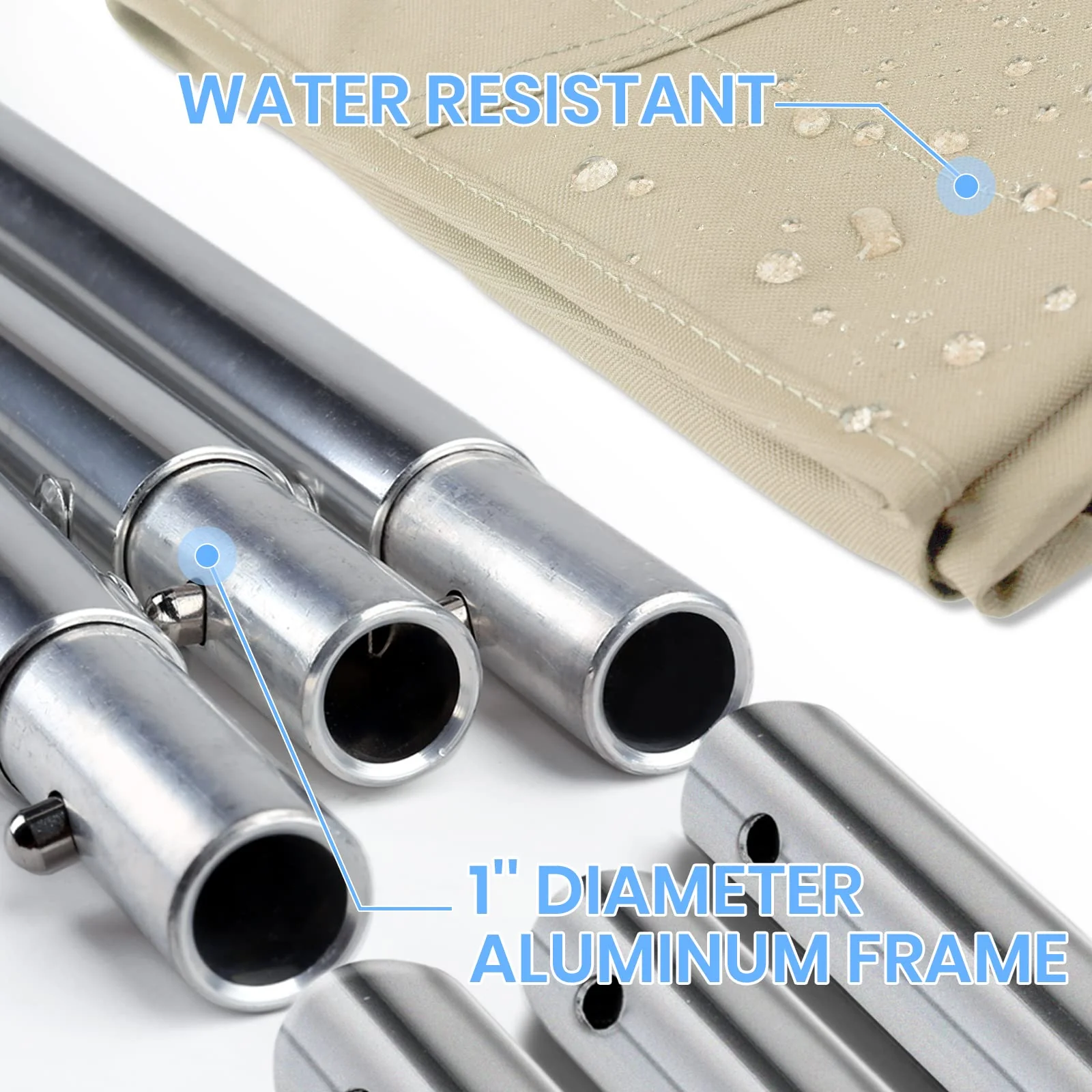 Leader Accessories Bimini Top Boat Cover, 3 Bow, Sand, 6'L x 46"H x 79"-84"W, Marine-Grade Canvas