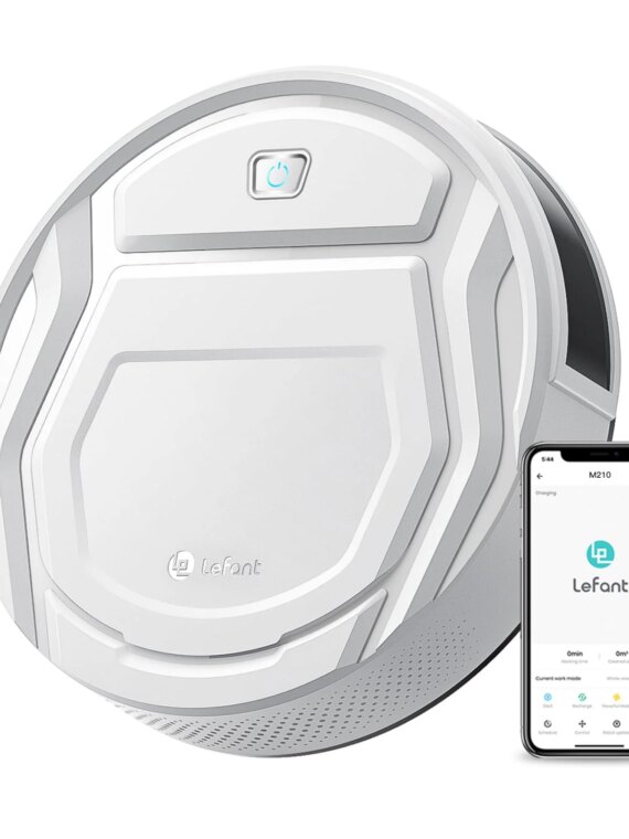 Lefant M210 Robot Vacuum Cleaner - Compact, Powerful Suction, Pet-Friendly, Smart App Control, 120 Min Runtime