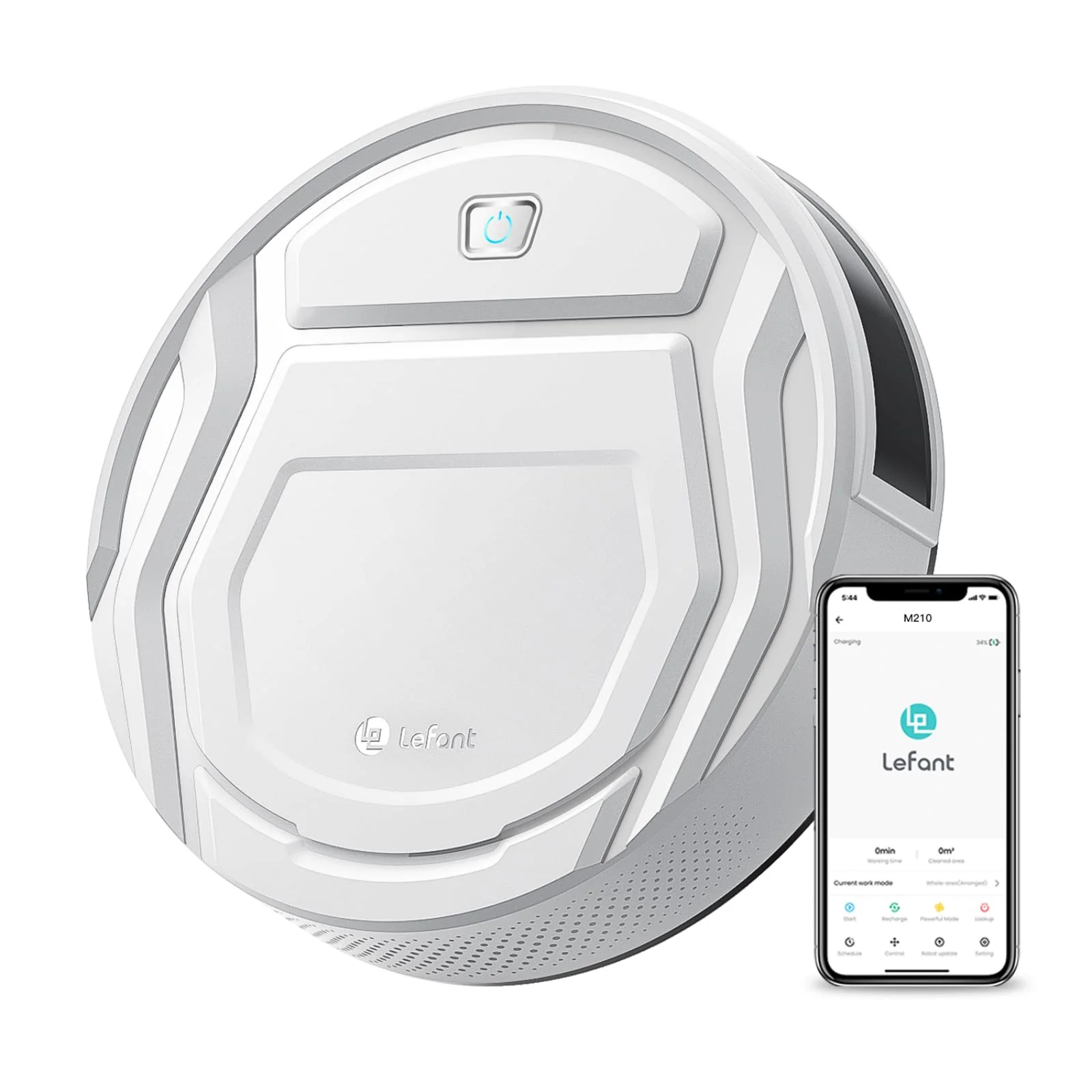 Lefant M210 Robot Vacuum Cleaner - Compact, Powerful Suction, Pet-Friendly, Smart App Control, 120 Min Runtime