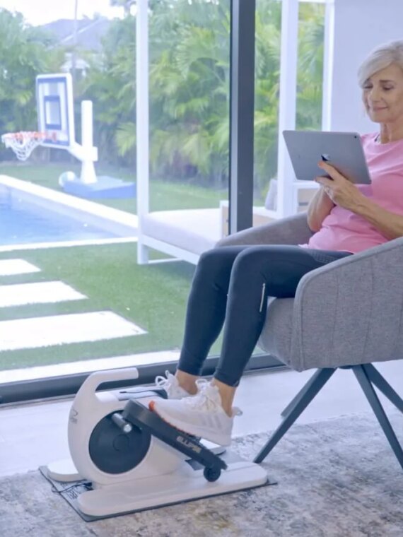 LegXercise Ellipse Motorized Seated Elliptical with 3-Speed, Remote Control, Low-Impact Exercise for Seniors