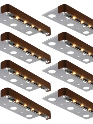LEONLITE 8-Pack 7" LED Hardscape Lights, 2700K, 12V AC/DC, IP65 Waterproof, ETL Listed