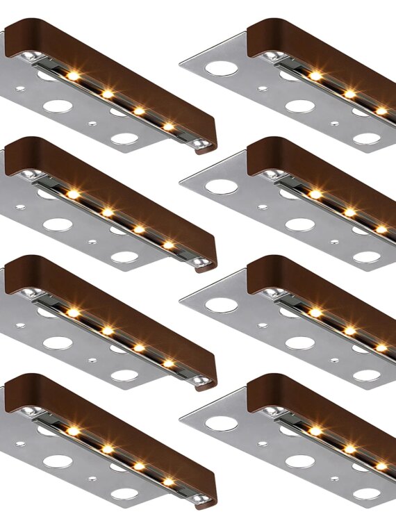 LEONLITE 8-Pack 7" LED Hardscape Lights, 2700K, 12V AC/DC, IP65 Waterproof, ETL Listed