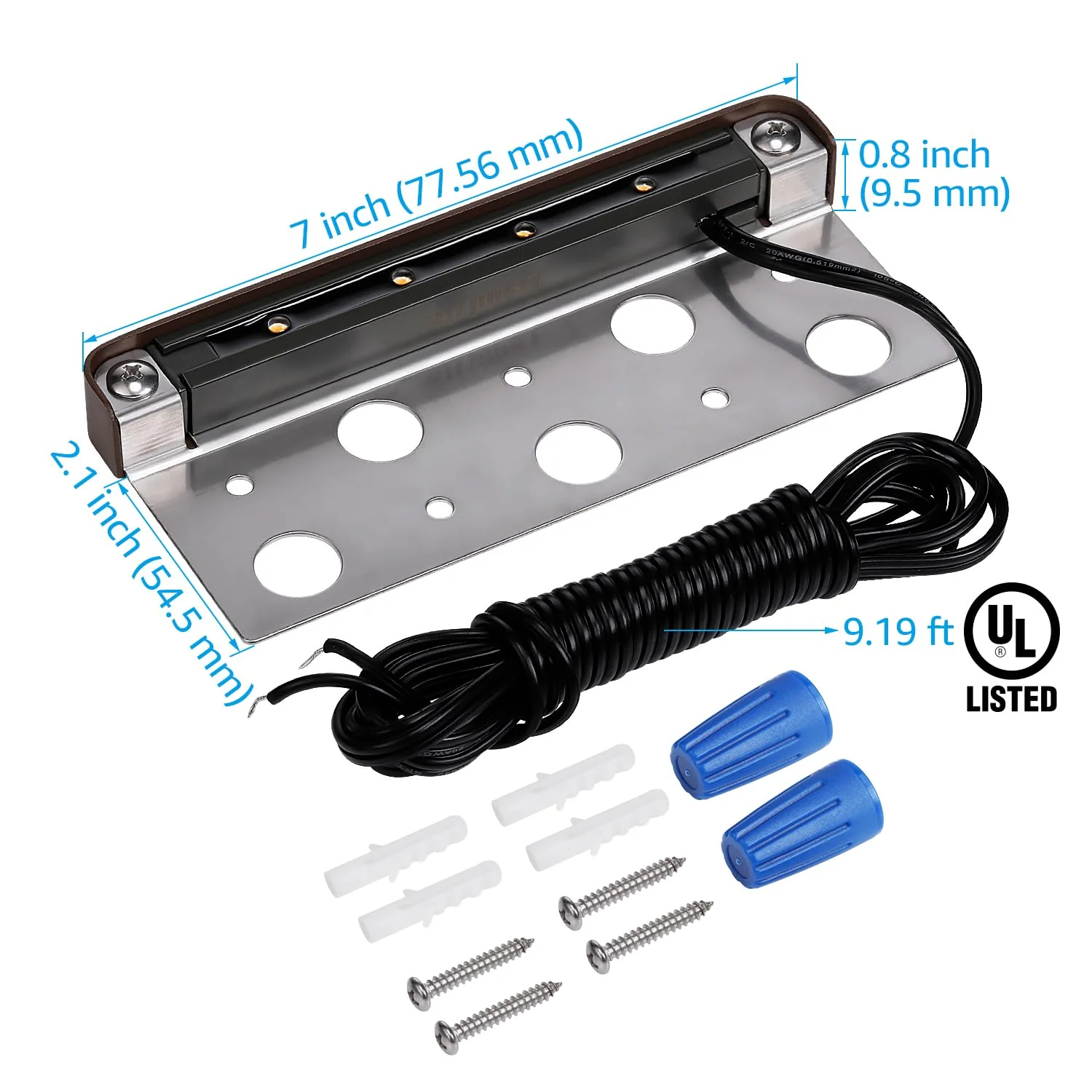 LEONLITE 8-Pack 7" LED Hardscape Lights, 2700K, 12V AC/DC, IP65 Waterproof, ETL Listed