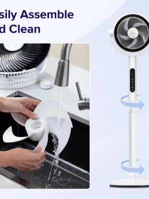 Levoit CirculAir Oscillating Standing Fan, 82ft Reach, 9-Speed, Quiet 20dB, Bedroom Cooling Fan