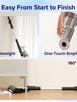 LEVOIT Cordless Vacuum Cleaner, Anti-Hair Wrap, 50-Min Battery, Pet Tool, Lightweight, High-Efficiency Filtration