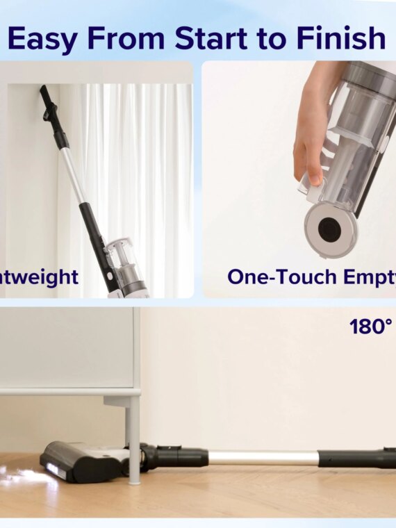 LEVOIT Cordless Vacuum Cleaner, Anti-Hair Wrap, 50-Min Battery, Pet Tool, Lightweight, High-Efficiency Filtration